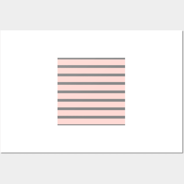 Grey and Pink Stripes Wall Art by A2Gretchen